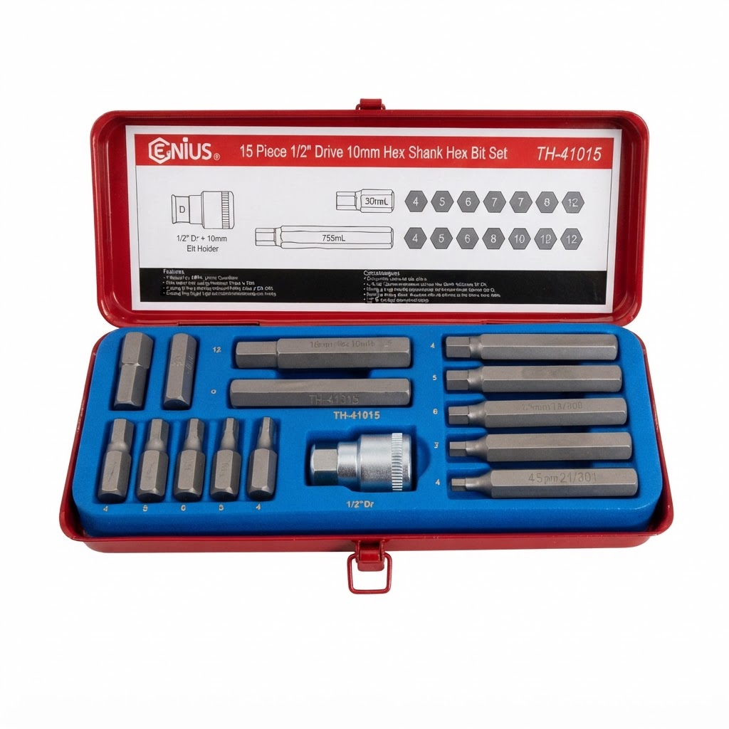 جعبه بیت 15 پارچه آلن شش گوش H جنیوس مدل TH-41015